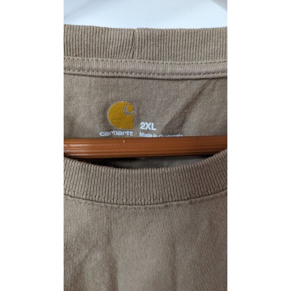 CARHARTT MEN'S SHORT SLEEVE T-SHIRT ORIGINAL FIT MEN'S SZ 2 XL POCKET BIEGE - Picture 3 of 4